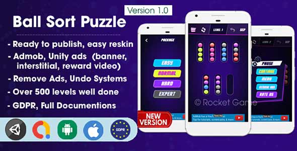 Ball Sort unity puzzle game source code unity ball sort puzzle unity source code