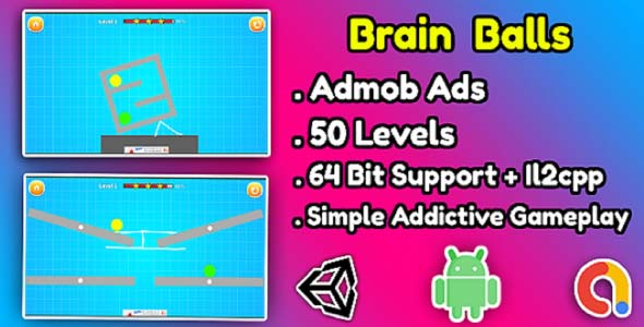 Brain Balls unity puzzle game source code unity physics puzzle game unity source code