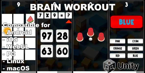 Brain Workout unity puzzle game source code unity brain teasing puzzle unity source code