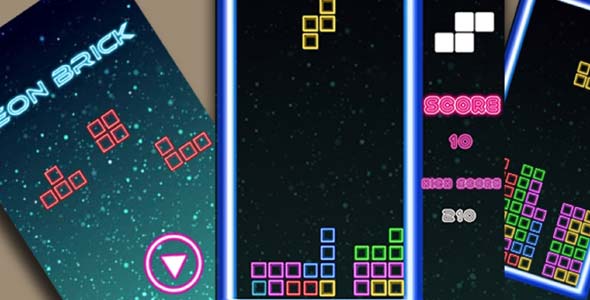 Classic Neon Tetris Unity Puzzle Game Source Code