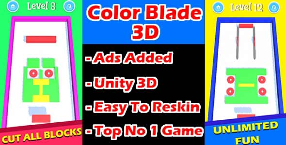 Color Blade 3D unity puzzle game source code unity simple puzzle game unity source code