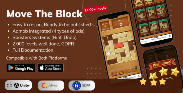 Move The Block unity puzzle game source code unity slide puzzle game unity source code