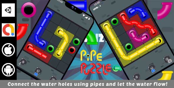 Pipe Puzzle unity puzzle game source code pipe connect unity source code