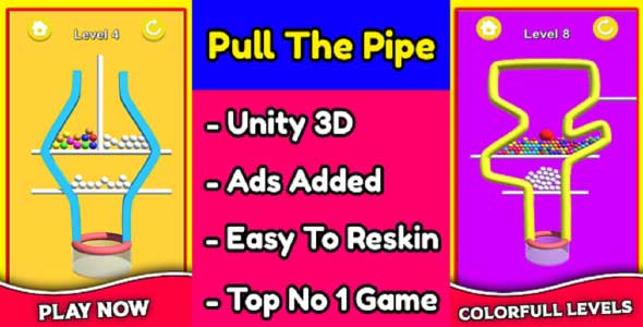Pull The Pipe 3D unity puzzle game source code unity pull the pin Game unity source code