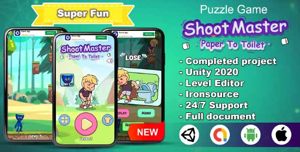 Shoot Master Paper To Toilet unity puzzle game source code unity physics puzzle unity source code