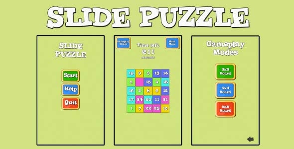 Slide Puzzle - Unity Puzzle Game Source Code