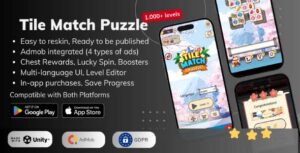Read more about the article Tile Match Unity Puzzle Game Source Code