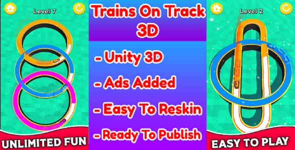 Trains On Track 3D unity puzzle game source code unity brain teasing puzzle unity source code