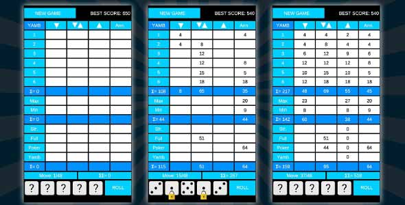 Yamb Dice unity puzzle game source code unity 2d dice game template unity source code