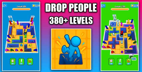 Drop People 3D unity puzzle game source code unity sorting game template unity source code