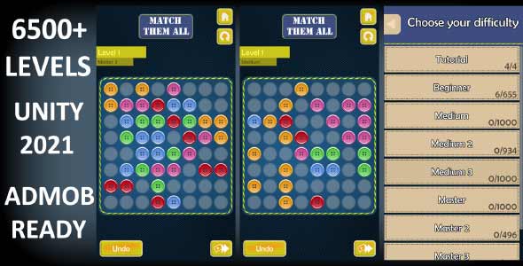 Match Them All unity puzzle game source code unity color match puzzle game unity source code