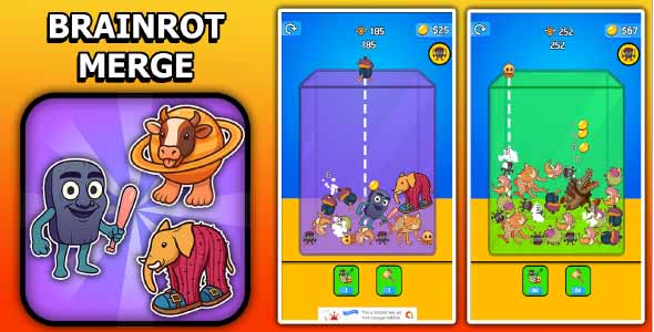Brainrot Merge Drop Puzzle Game Unity Source Code