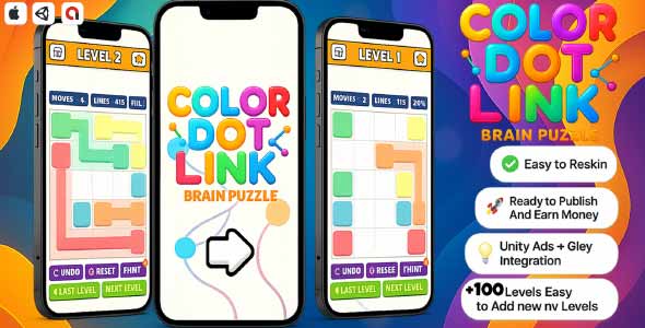 Color Dot Link Brain Puzzle Unity Source Code