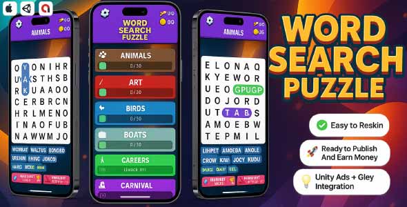 Word Search Master Puzzle Unity Source Code