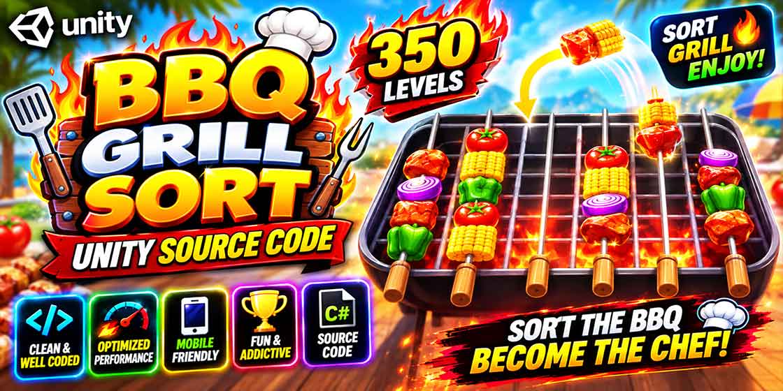 BBQ Grill Food Sorting Game Unity Source Code