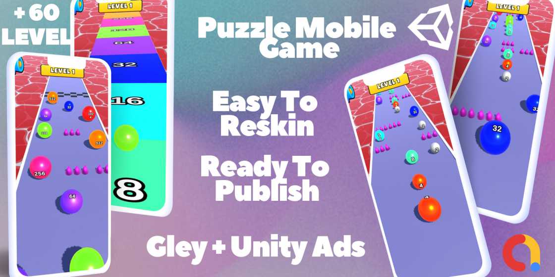 Ball Run 2048 Puzzle Game Unity Source Code