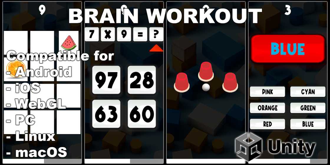 Brain Workout Puzzles Game Unity Source Code