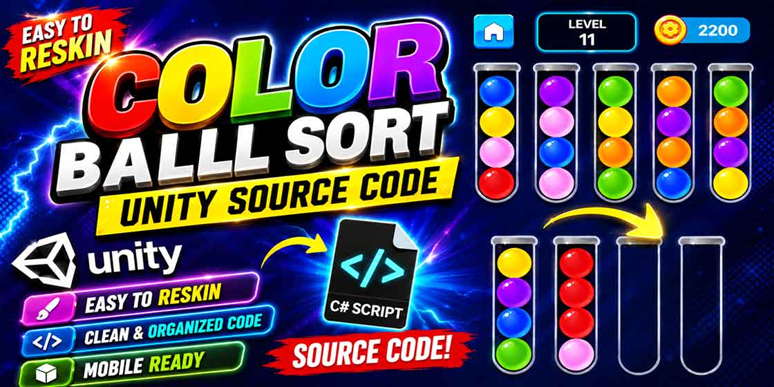 Color Ball Sort Unity Source Code