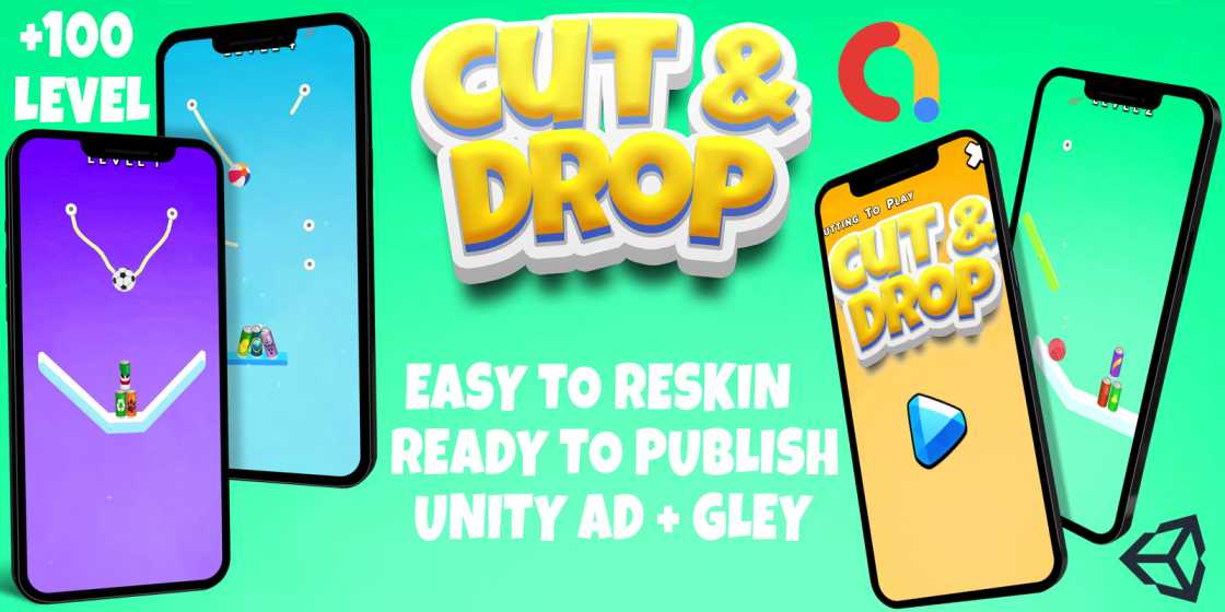 Cut And Drop Puzzle Game Unity Source Code