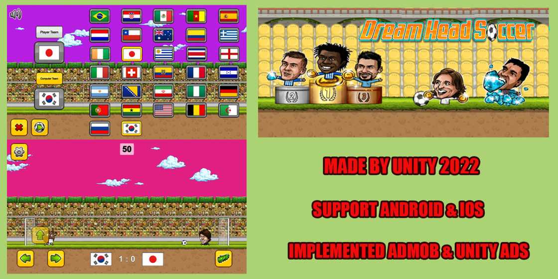 Dream Head Soccer Unity Source Code