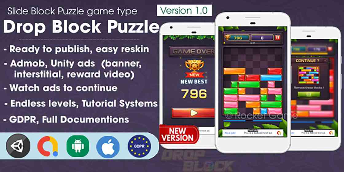 Drop Jewel – Block Puzzle Unity Source Code
