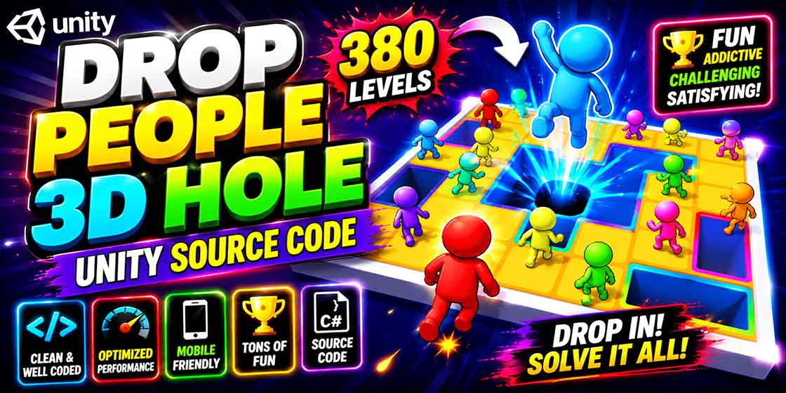 Drop People 3D Game Unity Source Code