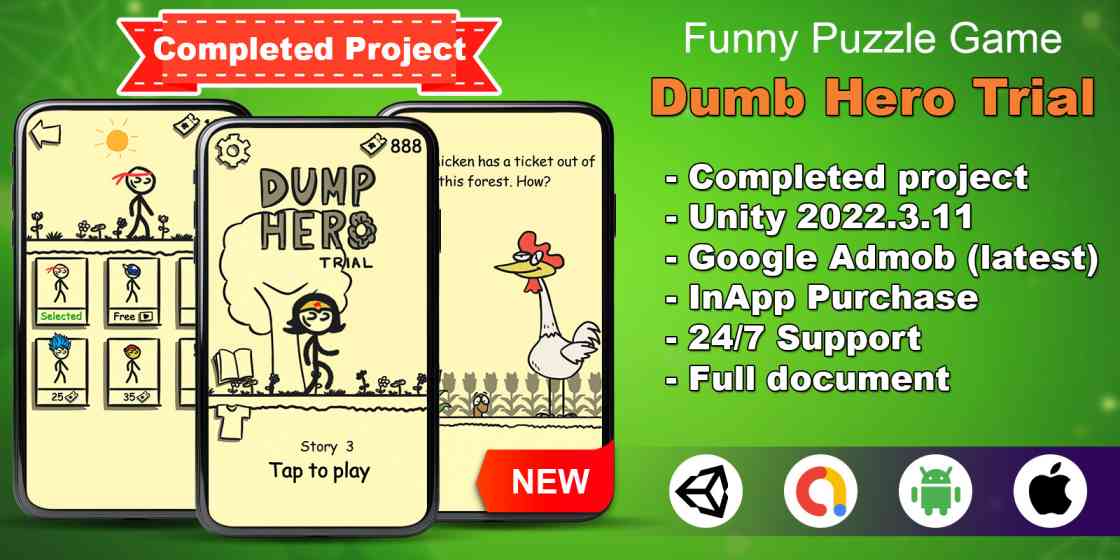 Dumb Hero Puzzle Game Unity Source Code