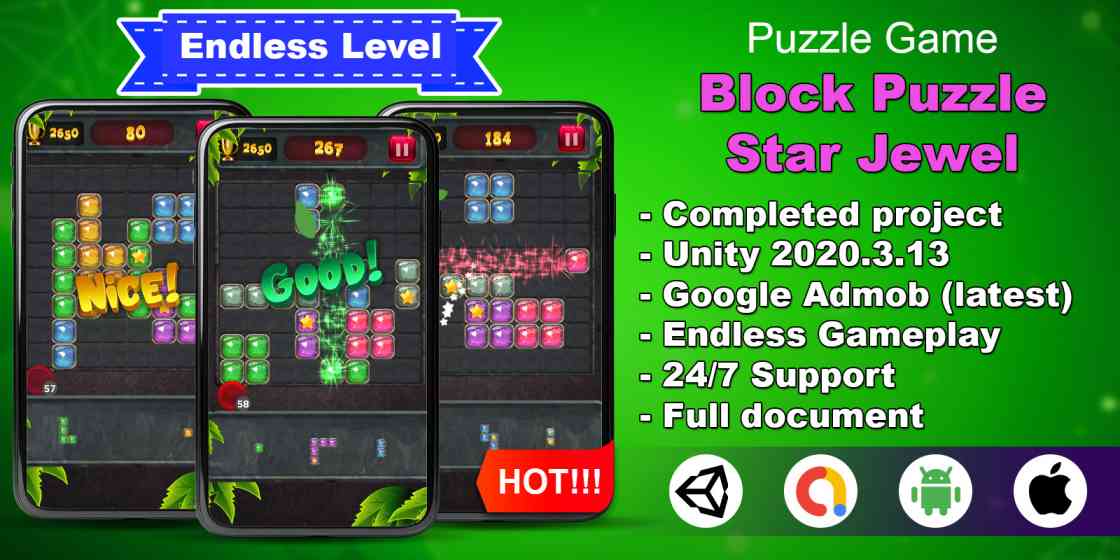 Endless Block Puzzle Unity Source Code