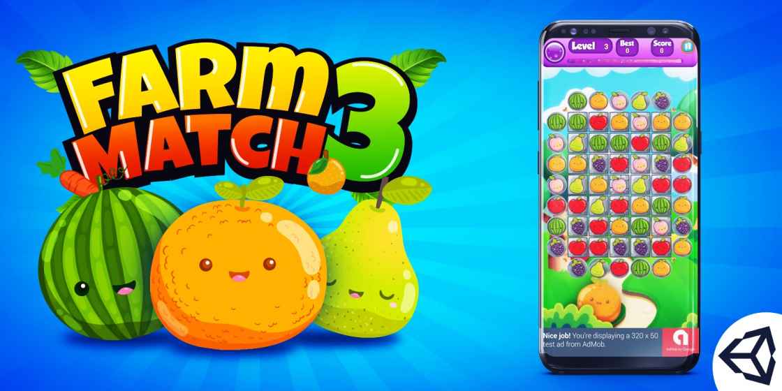 Farm Fruit 3 Match Game Unity Source Code