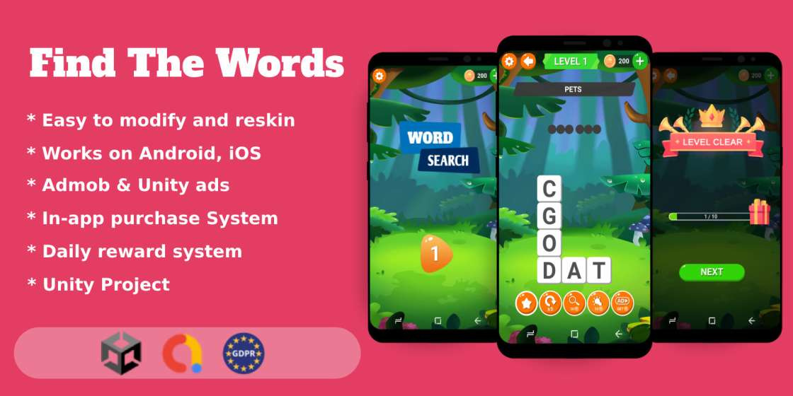 Find The Words Game Unity Source Code