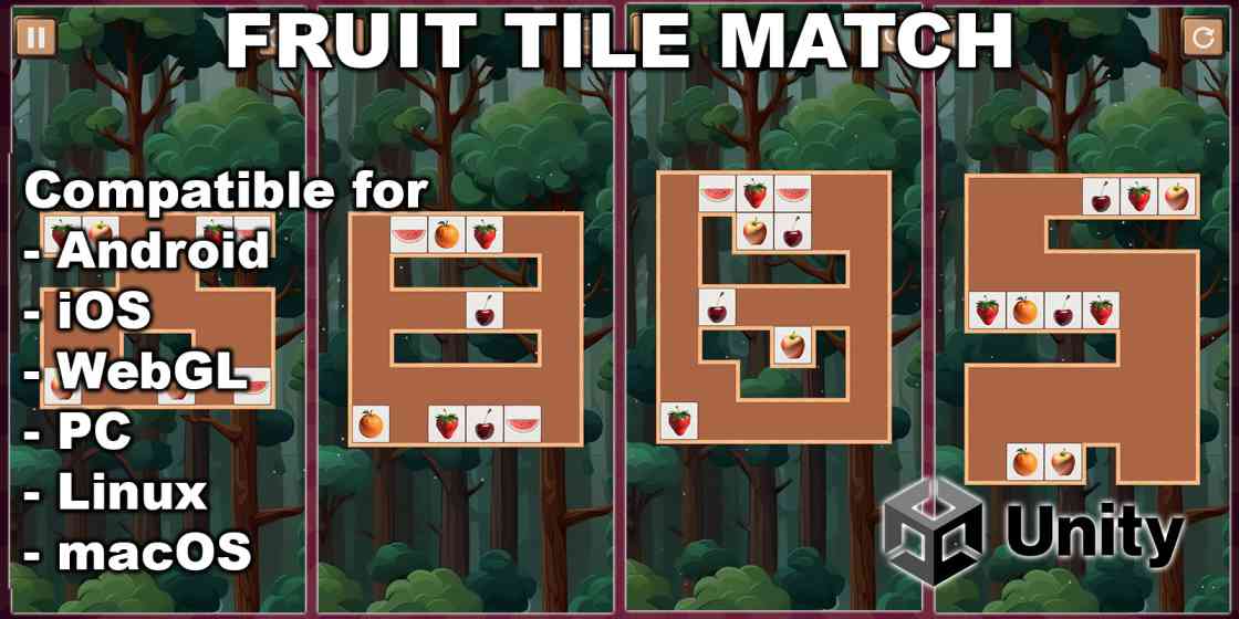 Fruit Tile Match Unity Source Code