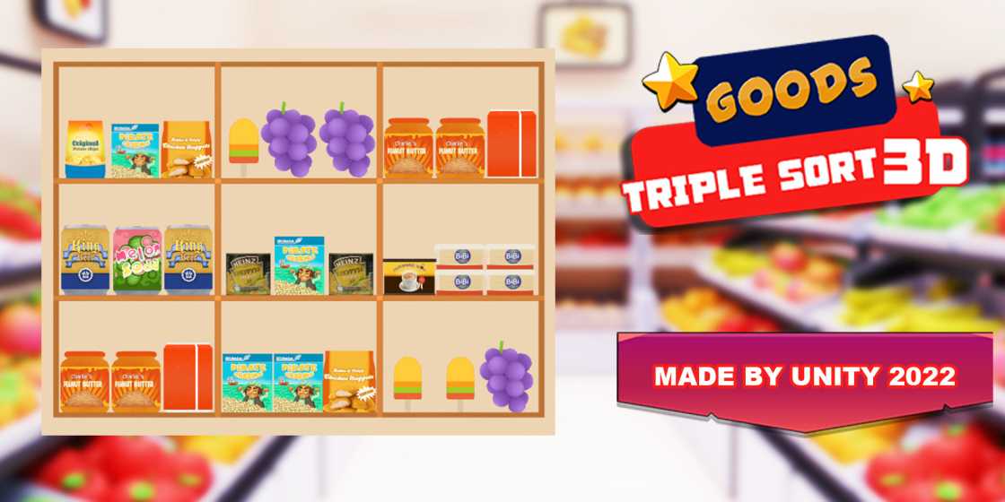 Goods Triple Sort 3D Game Unity Source Code