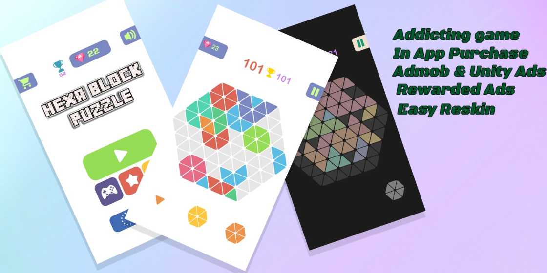 Hexa 1010 Puzzle Game Unity Source Code