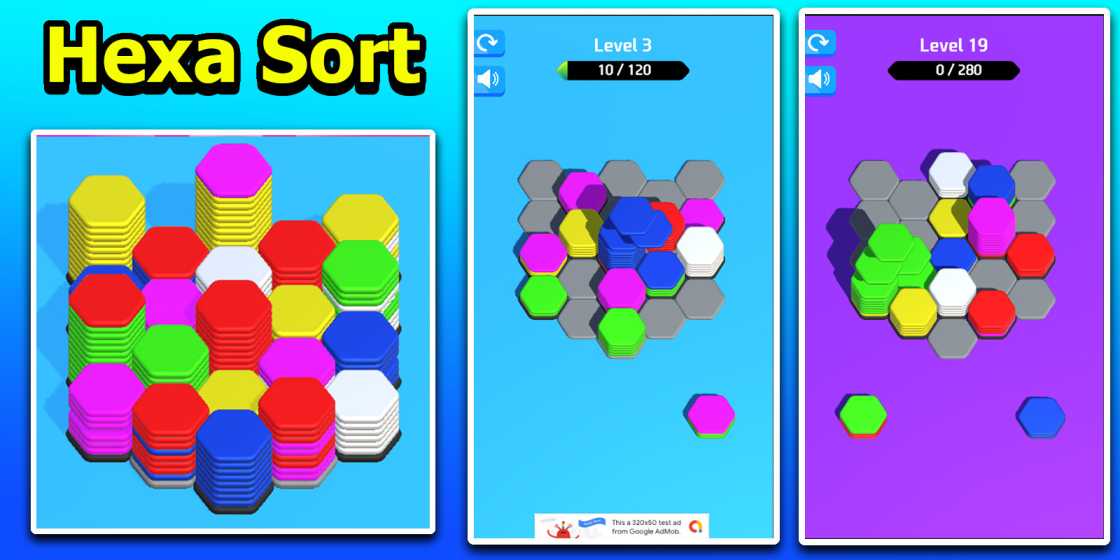 Hexa Sort 3D Puzzle Game Unity Source Code