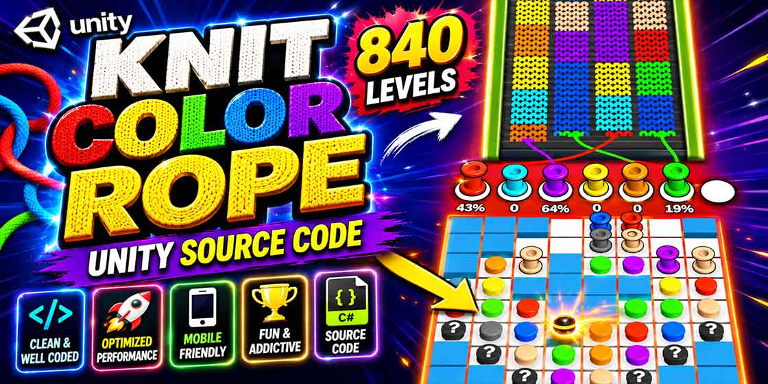 Knit Rope Sort Game Unity Source Code