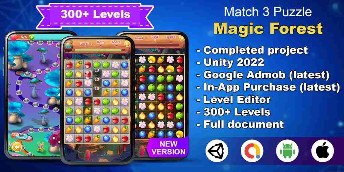 Magic Forest Match 3 Unity Source Code