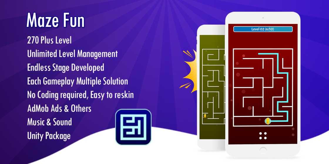 Maze Fun Puzzle Game Unity Source Code