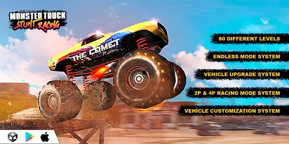 Monster Truck Stunt Racing Unity Source Code