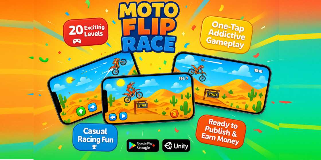 Moto Flip Racing Game Unity Source Code