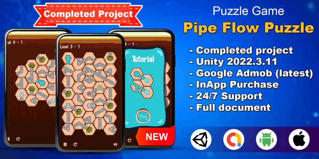 Pipe Flow Puzzle Game Unity Source Code
