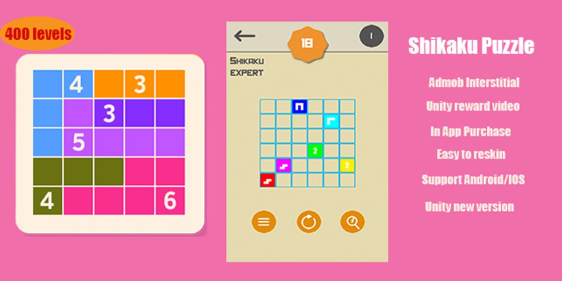 Shikaku Puzzle Game Unity Source Code