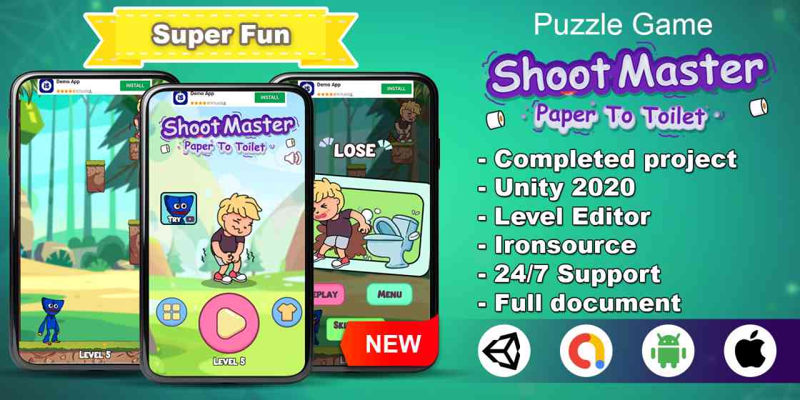 Shoot Master Paper To Toilet Unity Source Code