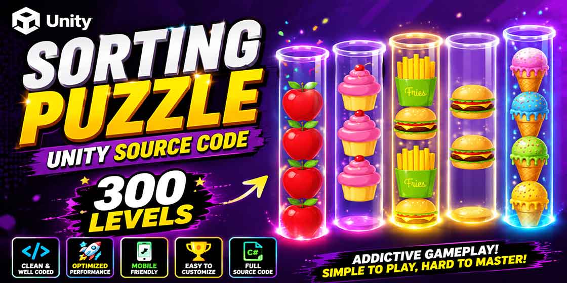 Sorting Puzzle Game Unity Source Code