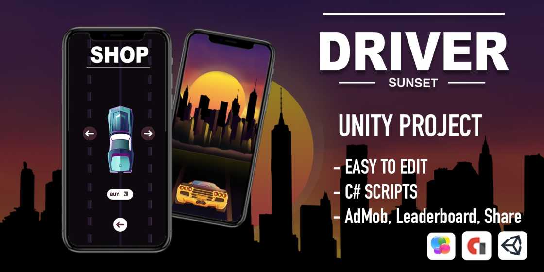 Sunset Driver Unity Source Code