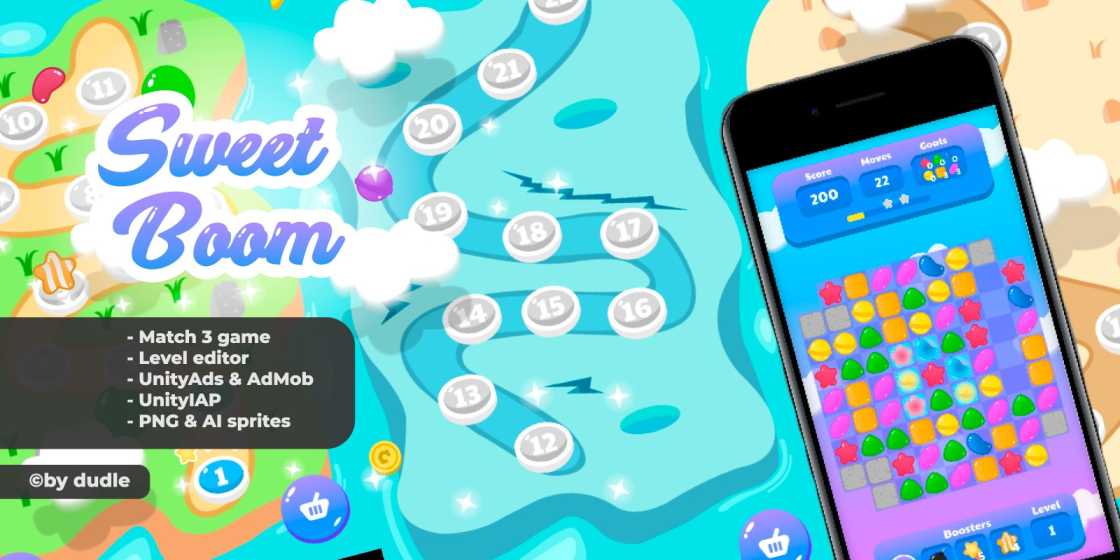 Sweet Boom Match 3 Unity Source Code