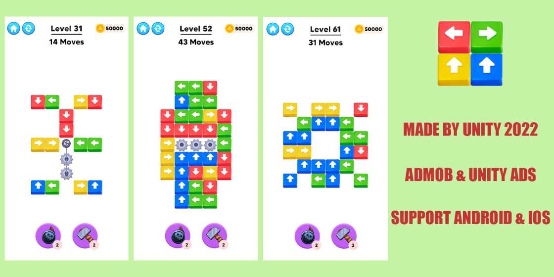 Tap Away Puzzle Game Unity Source Code