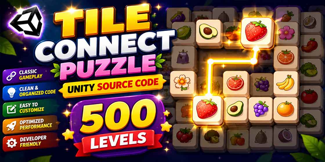 Tile Connect Puzzle Game Unity Source Code