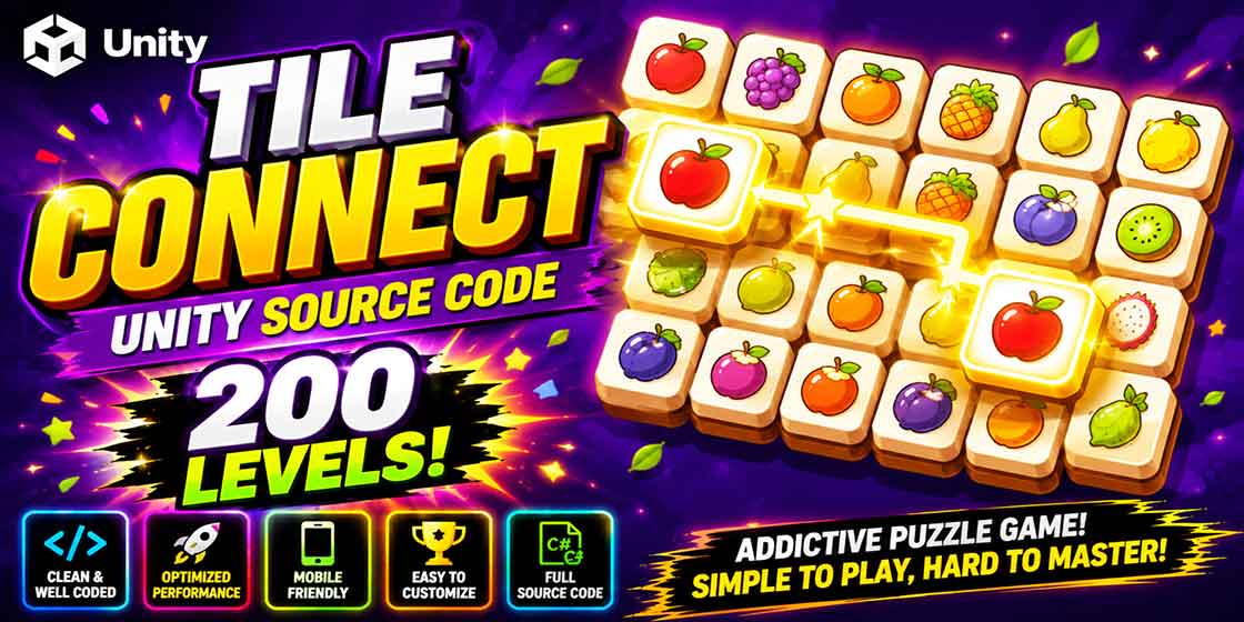 Tile Connect Puzzle Unity Source Code