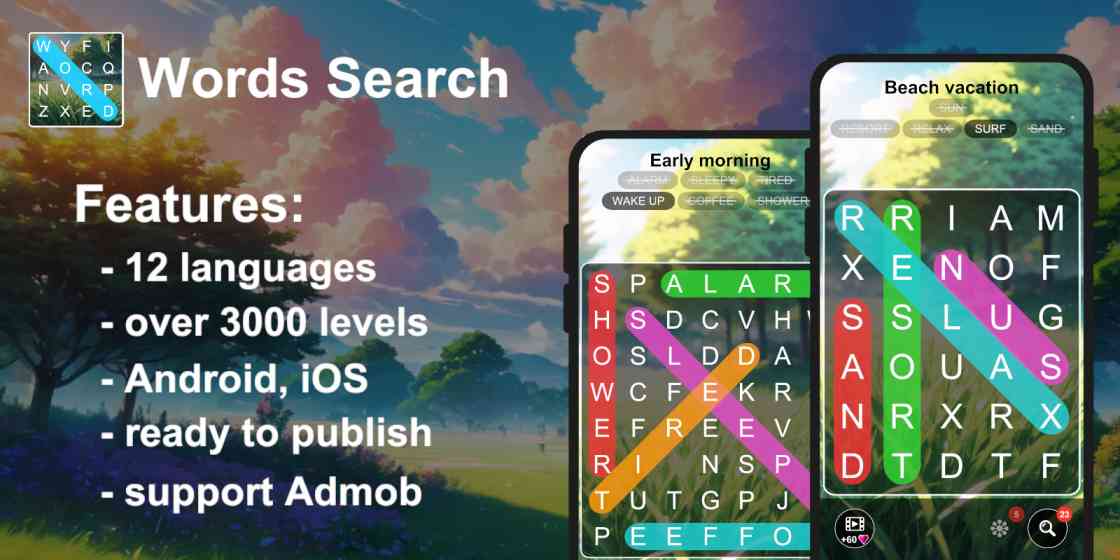 Words Search Puzzle Game Unity Source Code