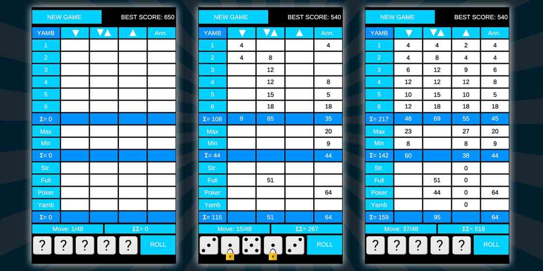 Yamb Dice Game Unity Source Code